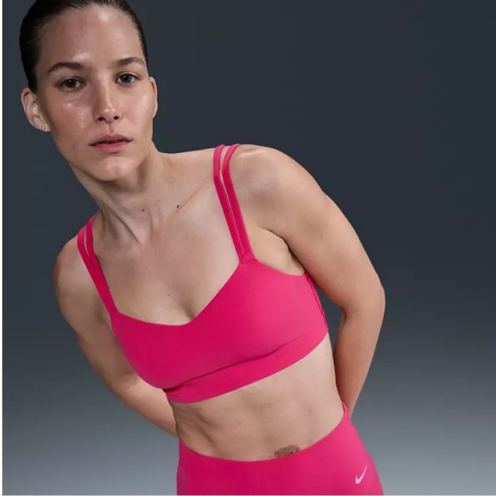Nike Zenvy Strappy Sports Bra In Rush Pink, NWT